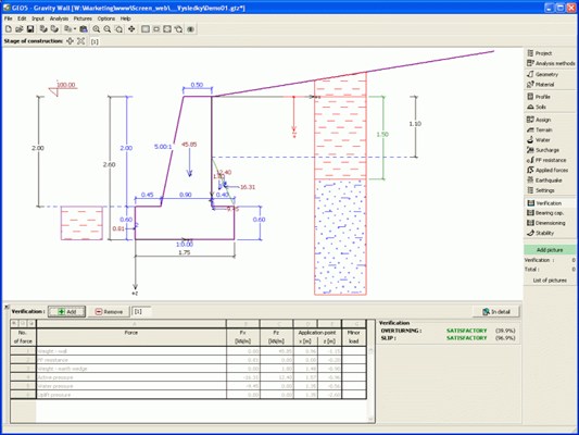 GEO5 Gravity wall geotechnical software