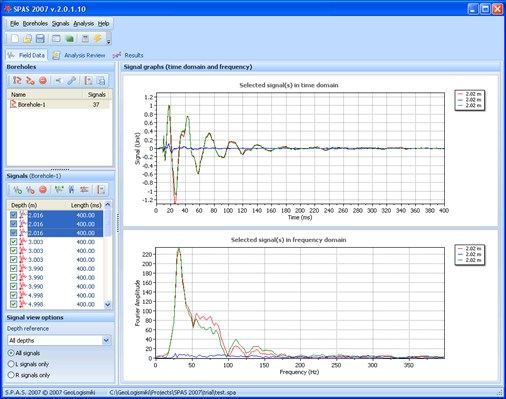 SPAS software - Analysis of seismic piezocone and seismic downhole tests
